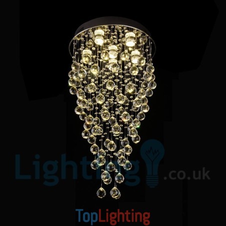 6 Light Modern K9 Crystal Round Flush Mount Ceiling Light 6 Light Modern K9 Crystal Round Flush Mount Ceiling Light