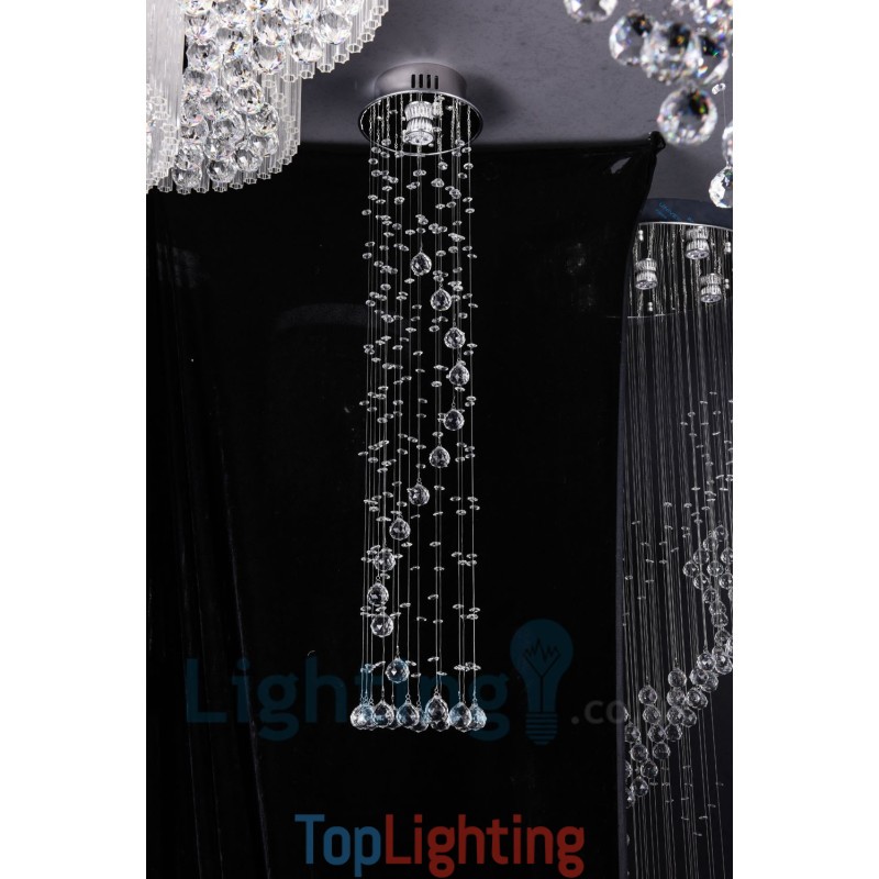 1 Light Cheap Modern K9 Crystal Round Flush Mount Ceiling Light