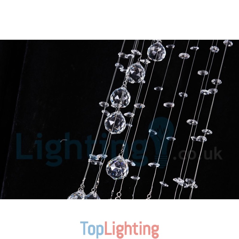 1 Light Cheap Modern K9 Crystal Round Flush Mount Ceiling Light