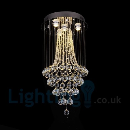 4 Light Modern K9 Crystal Round Flush Mount Ceiling Light 4 Light Modern K9 Crystal Round Flush Mount Ceiling Light