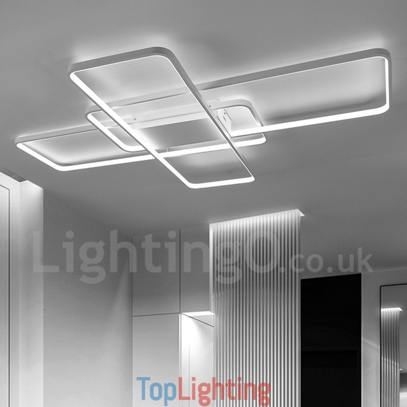 Modern Comtemporary Alumilium Painting Ceiling Light Flush Mount Wall Light with Remoter Dimmer for Living Room Bed Room Also Can Be Used As Wall Light