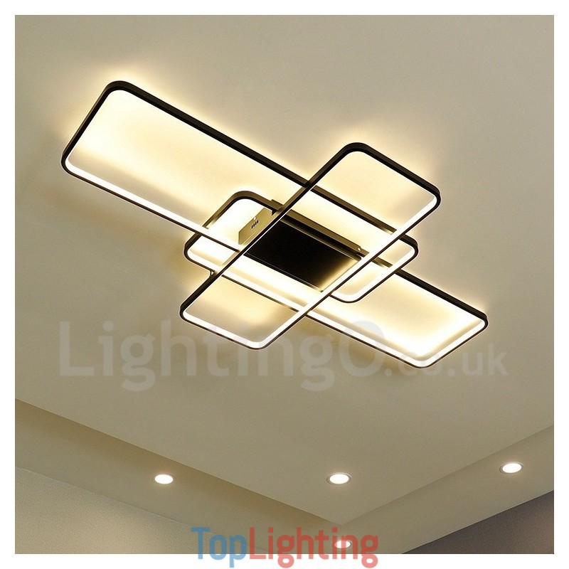 Modern Comtemporary Alumilium Painting Ceiling Light Flush Mount Wall Light with Remoter Dimmer for Living Room Bed Room Also Can Be Used As Wall Light