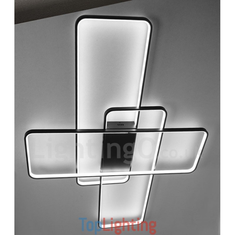 Modern Comtemporary Alumilium Painting Ceiling Light Flush Mount Wall Light with Remoter Dimmer for Living Room Bed Room Also Can Be Used As Wall Light