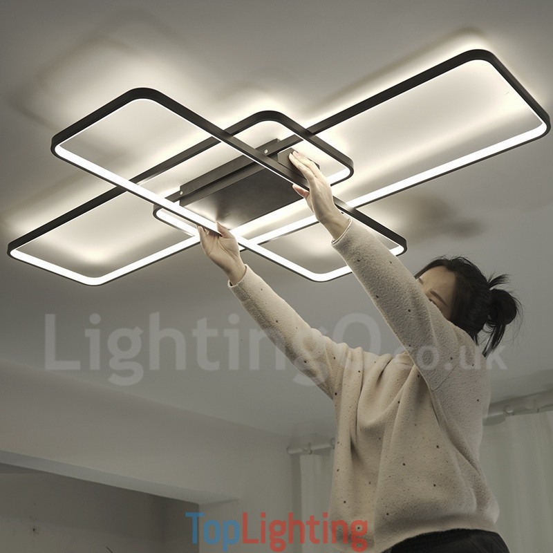 Modern Comtemporary Alumilium Painting Ceiling Light Flush Mount Wall Light with Remoter Dimmer for Living Room Bed Room Also Can Be Used As Wall Light