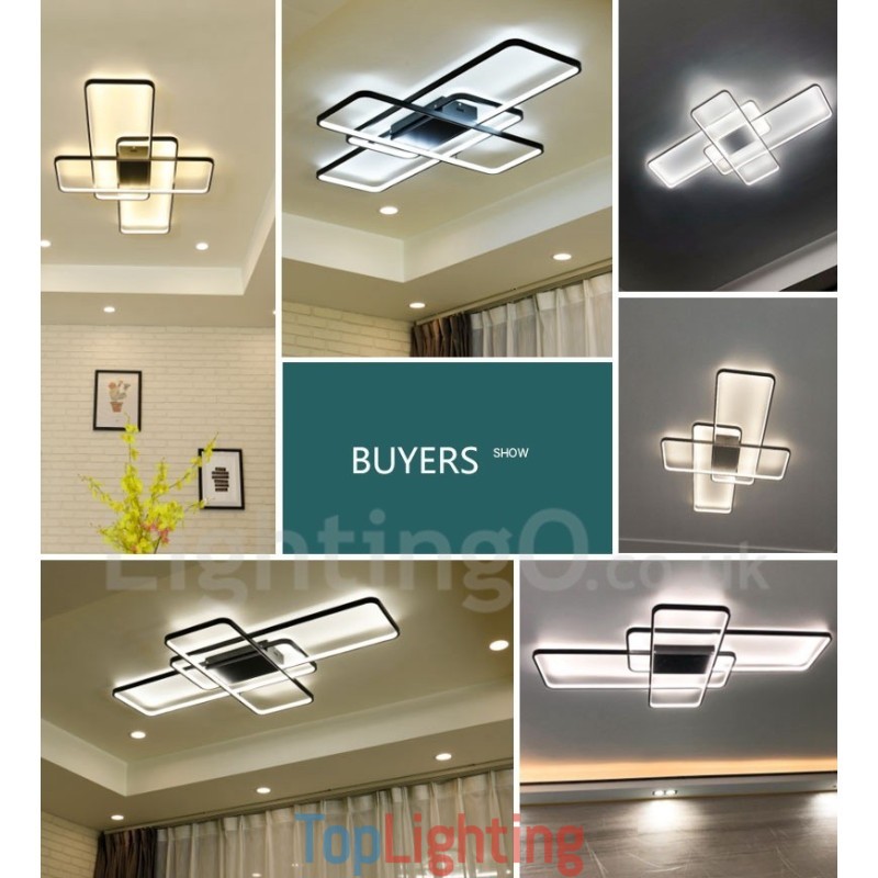 Modern Comtemporary Alumilium Painting Ceiling Light Flush Mount Wall Light with Remoter Dimmer for Living Room Bed Room Also Can Be Used As Wall Light