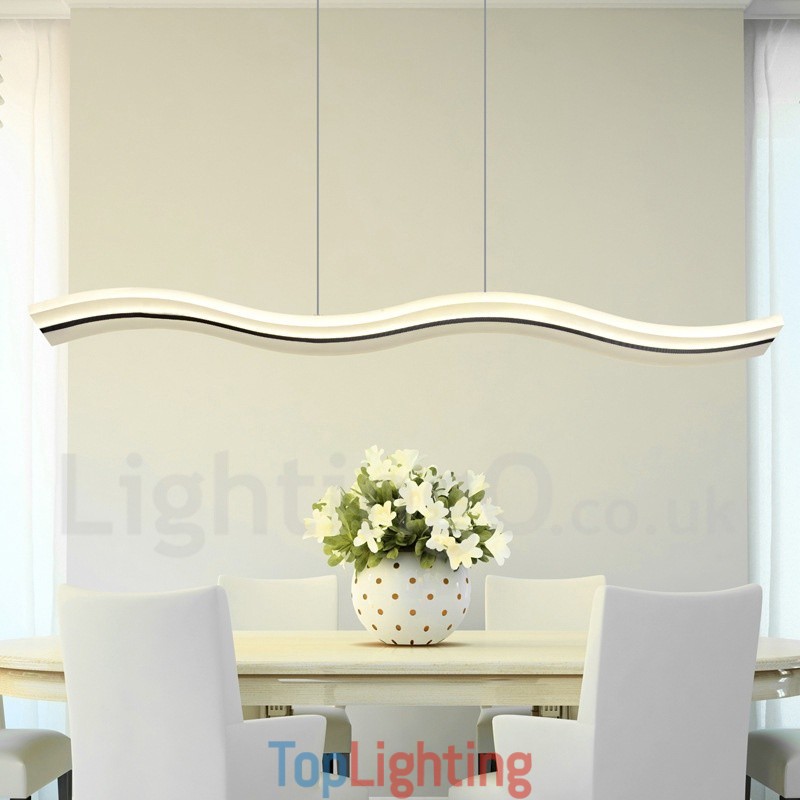 Dimmable Linear Pendant Light with Remote Control Modern Design