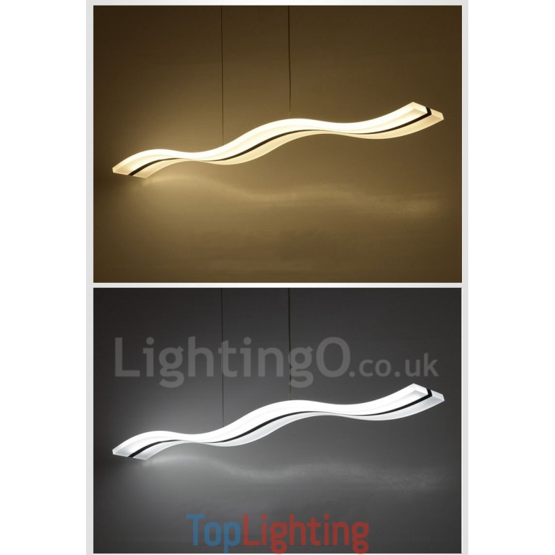 Dimmable Linear Pendant Light with Remote Control Modern Design