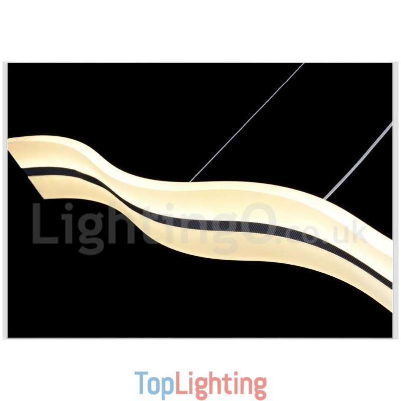 Dimmable Linear Pendant Light with Remote Control Modern Design