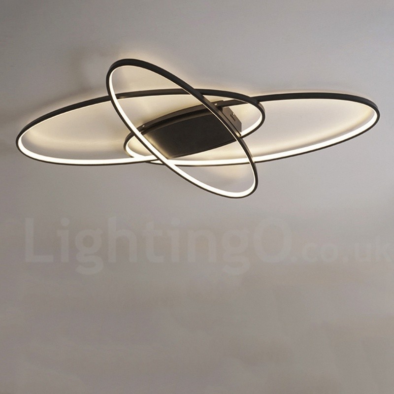 Dimmable Oval Modern Comtemporary Alumilium Ceiling Light Flush Mount Lamp for Living Room Bed Room Also Can Be Used As Wall Light