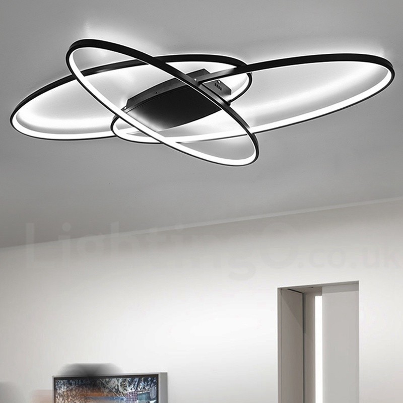 Dimmable Oval Modern Comtemporary Alumilium Ceiling Light Flush Mount Lamp for Living Room Bed Room Also Can Be Used As Wall Light