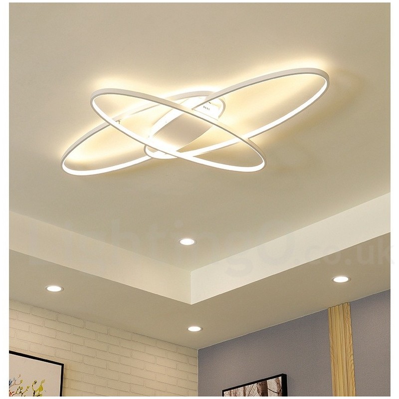 Dimmable Oval Modern Comtemporary Alumilium Ceiling Light Flush Mount Lamp for Living Room Bed Room Also Can Be Used As Wall Light