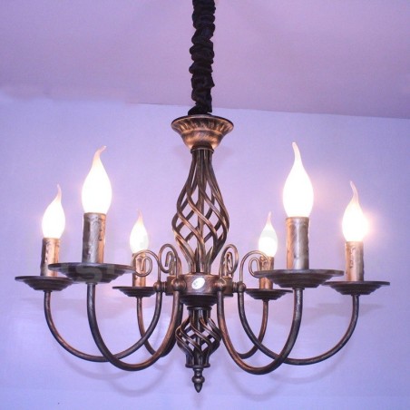 6 Light Rustic Retro Vintage Black White Pendant Candle Chandelier 6 Light Rustic Retro Vintage Black White Pendant Candle Chandelier