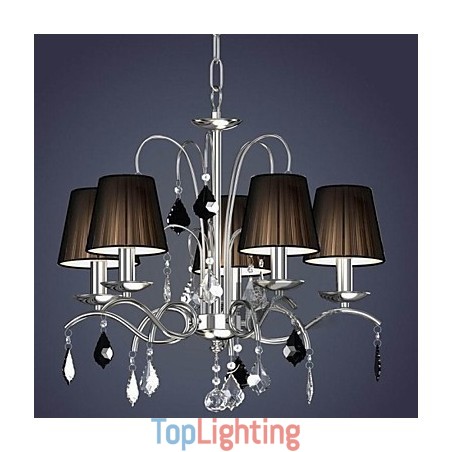 Cloth Lamp Shade Crystal Chandelier 5 Lights Cloth Lamp Shade Crystal Chandelier 5 Lights