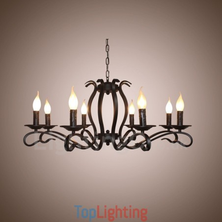 8 Light Rustic Retro Vintage Black Pendant Candle Chandelier 8 Light Rustic Retro Vintage Black Pendant Candle Chandelier
