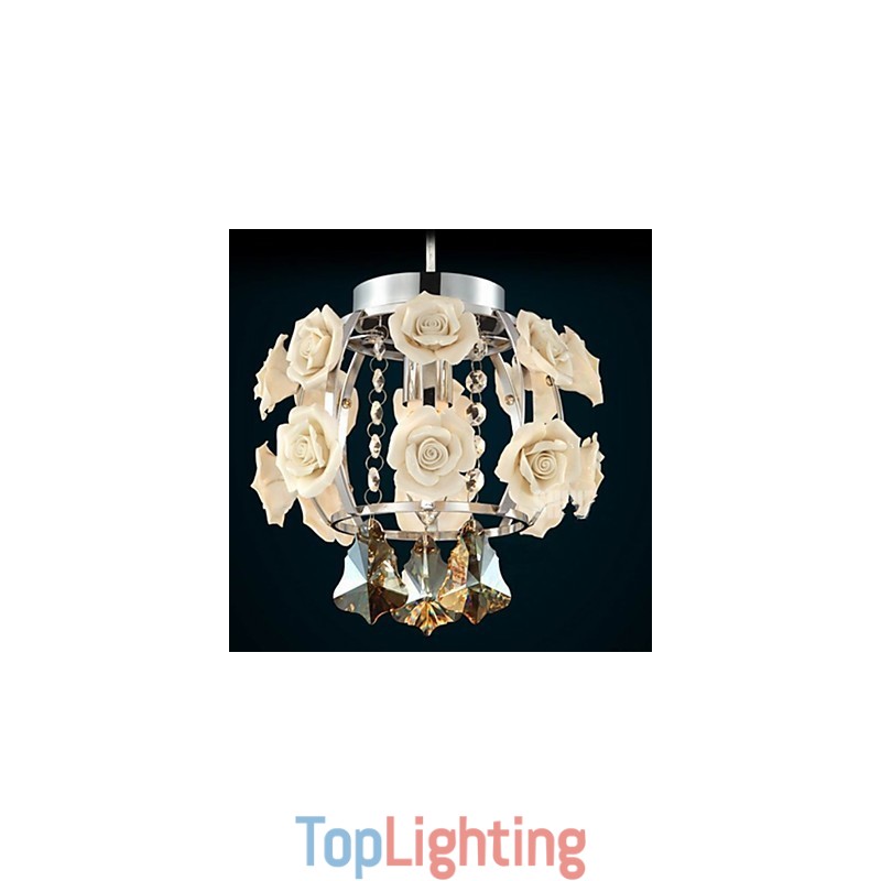 Chandelier Crystal Modern Contemporary Lantern Metal 1 Light