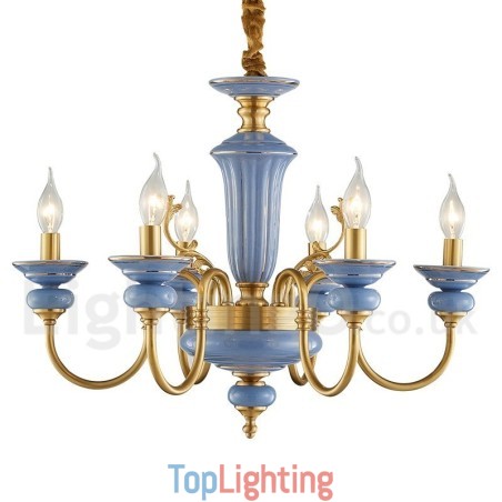 Retro Vintage Brass Ceramics Pendant Candle Chandelier Retro Vintage Brass Ceramics Pendant Candle Chandelier