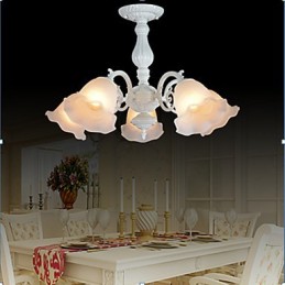Flush Mount Five Lights White European Retro Classic