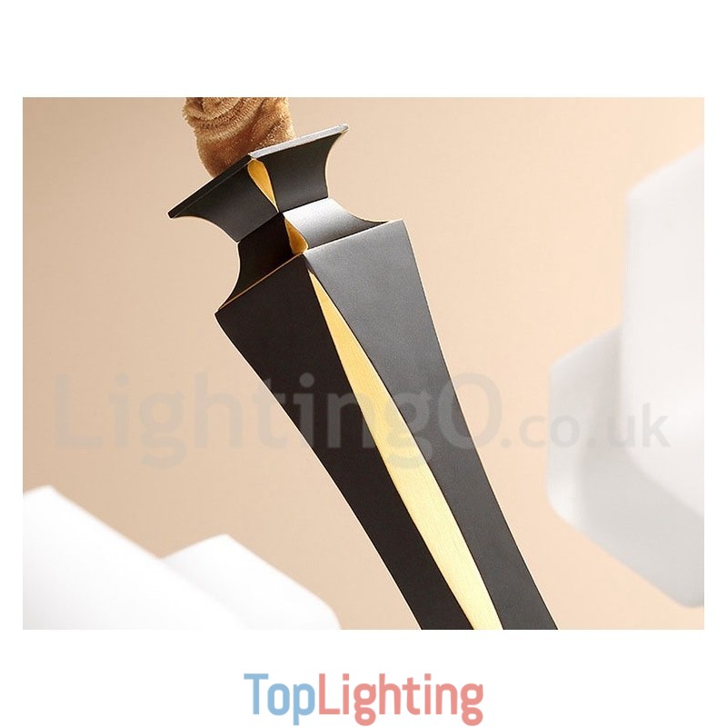 Pure Brass Luxurious Rustic Retro Vintage Brass Pendant Candle Chandelier with Glass Shades