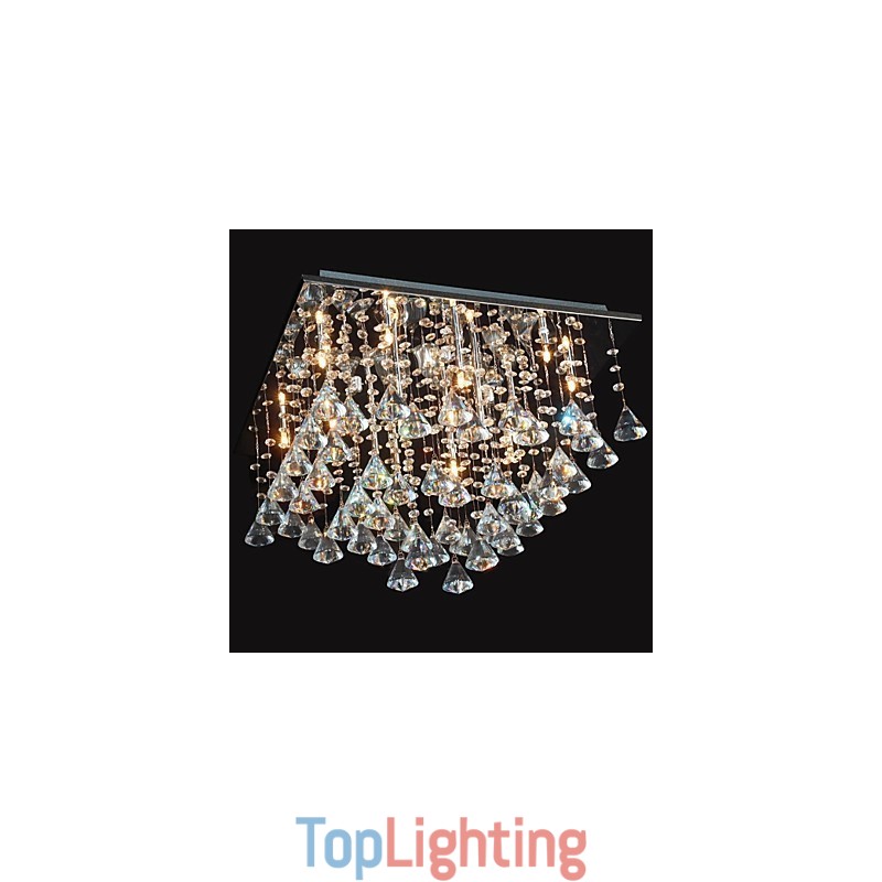 Traditional Classic Crystal Chrome Metal Chandelier