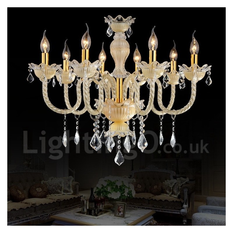 Crystal Luxurious Modern Contemporary Pendant Candle Chandelier