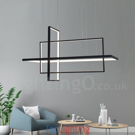 Dimmable Linear Pendant Light with Remote Control Ambient Light Painted Finishes Aluminum Modern Design Dimmable Linear Pendant Light with Remote Control Ambient Light Painted Finishes Aluminum Modern Design