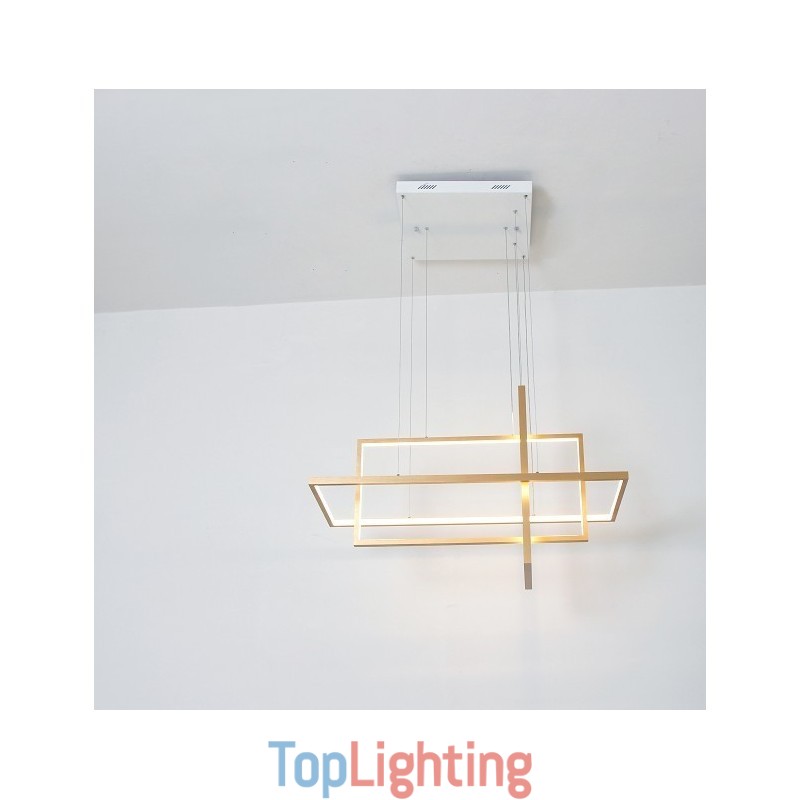 Dimmable Linear Pendant Light with Remote Control Ambient Light Painted Finishes Aluminum Modern Design