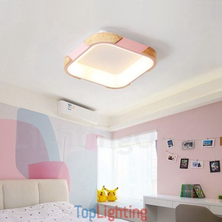 Dimmable Multi Colours Square Wood Ceiling Light with Acrylic Shade Ceiling Lamp Nordic Style Dimmable Multi Colours Square Wood Ceiling Light with Acrylic Shade Ceiling Lamp Nordic Style