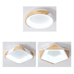 Dimmable Multi Colours Square Wood Ceiling Light with Acrylic Shade Ceiling Lamp Nordic Style