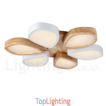 Dimmable Ultra thin Petal Wood Ceiling Light with Acrylic Shade Ceiling Lamp Nordic Style Dimmable Ultra thin Petal Wood Ceiling Light with Acrylic Shade Ceiling Lamp Nordic Style