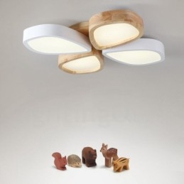 Dimmable Ultra thin Petal Wood Ceiling Light with Acrylic Shade Ceiling Lamp Nordic Style