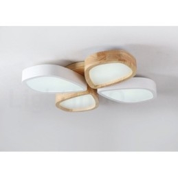 Dimmable Ultra thin Petal Wood Ceiling Light with Acrylic Shade Ceiling Lamp Nordic Style