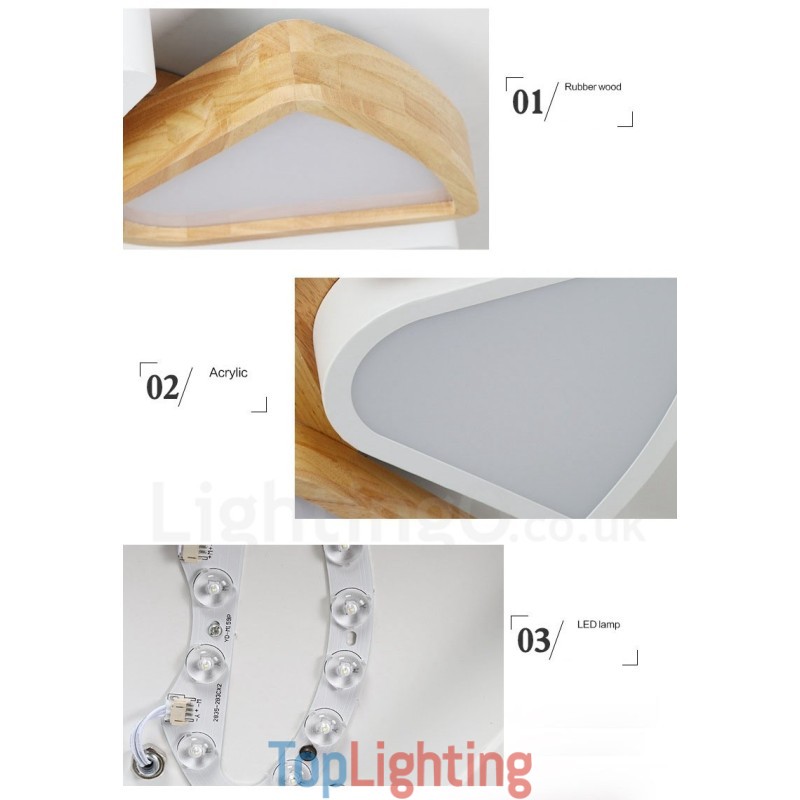 Dimmable Ultra thin Petal Wood Ceiling Light with Acrylic Shade Ceiling Lamp Nordic Style