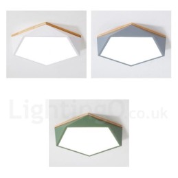Dimmable Macaron Multi Colours Wood Ceiling Light with Acrylic Shade Ceiling Lamp Nordic Style