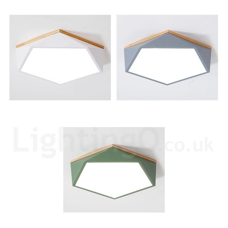 Dimmable Macaron Multi Colours Wood Ceiling Light with Acrylic Shade Ceiling Lamp Nordic Style