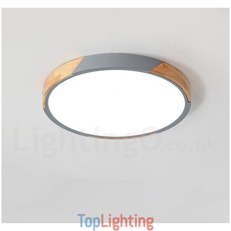 Dimmable Macaron Multi Colours Wood Ultra thin Ceiling Light with Acrylic Shade Ceiling Lamp Nordic Style
