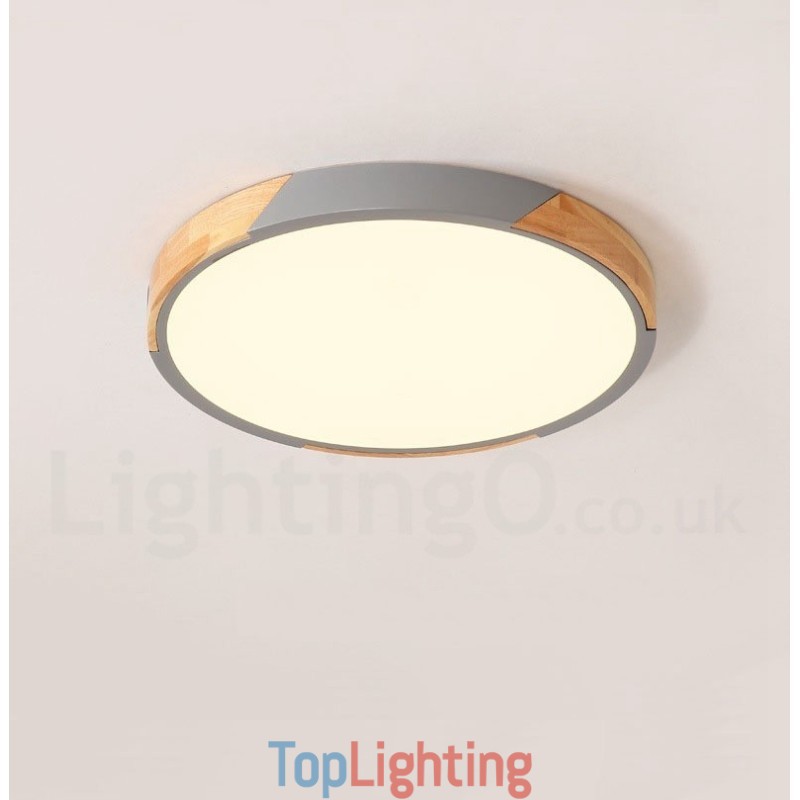 Dimmable Macaron Multi Colours Wood Ultra thin Ceiling Light with Acrylic Shade Ceiling Lamp Nordic Style