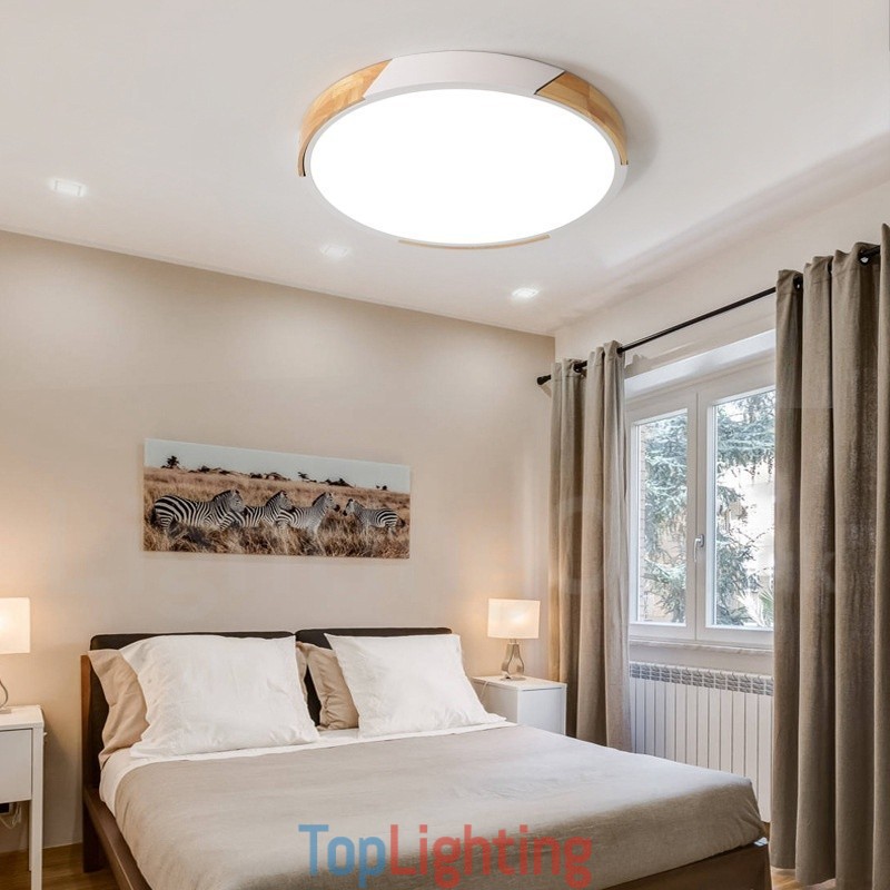 Dimmable Macaron Multi Colours Wood Ultra thin Ceiling Light with Acrylic Shade Ceiling Lamp Nordic Style