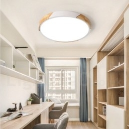 Dimmable Macaron Multi Colours Wood Ultra thin Ceiling Light with Acrylic Shade Ceiling Lamp Nordic Style