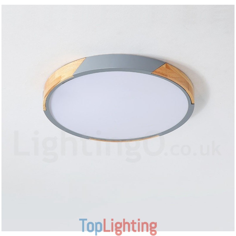 Dimmable Macaron Multi Colours Wood Ultra thin Ceiling Light with Acrylic Shade Ceiling Lamp Nordic Style