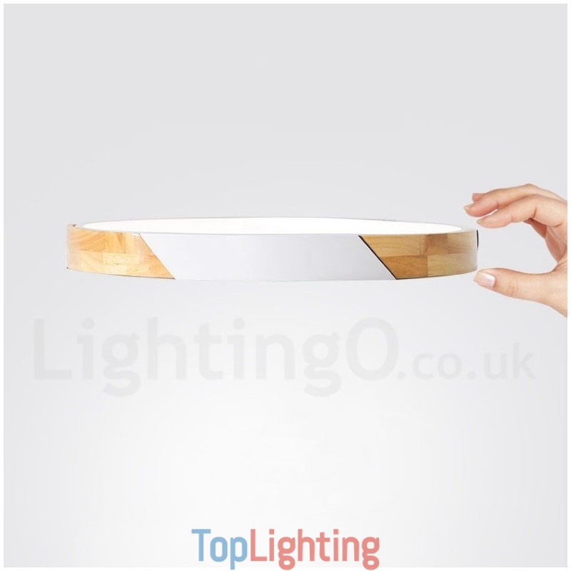Dimmable Macaron Multi Colours Wood Ultra thin Ceiling Light with Acrylic Shade Ceiling Lamp Nordic Style