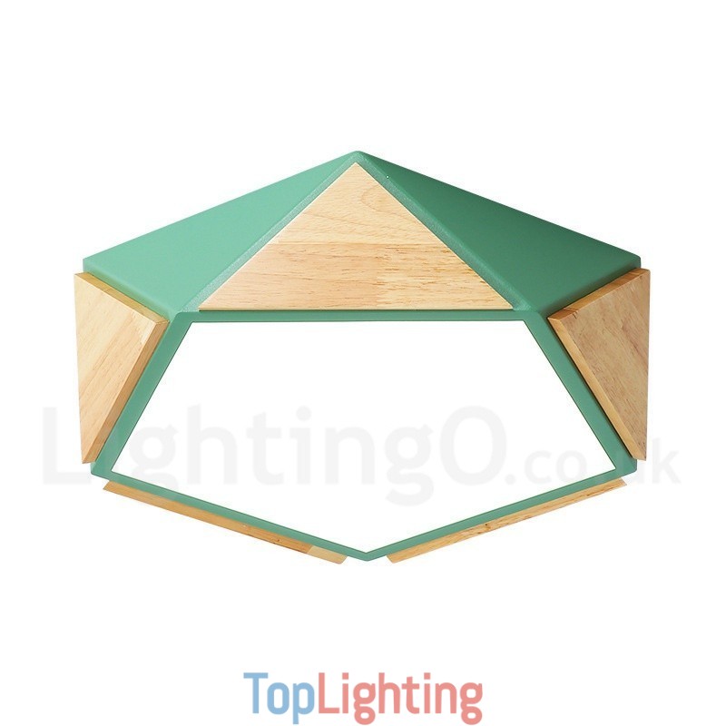 Dimmable Macaron Multi Colours Wood Ceiling Light with Acrylic Shade Ceiling Lamp Nordic Style