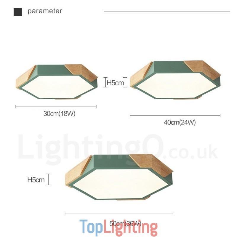 Dimmable Macaron Ultra thin Multi Colours Wood Ceiling Light with Acrylic Shade Ceiling Lamp Nordic Style