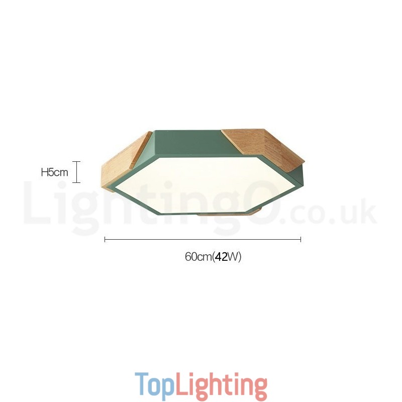 Dimmable Macaron Ultra thin Multi Colours Wood Ceiling Light with Acrylic Shade Ceiling Lamp Nordic Style