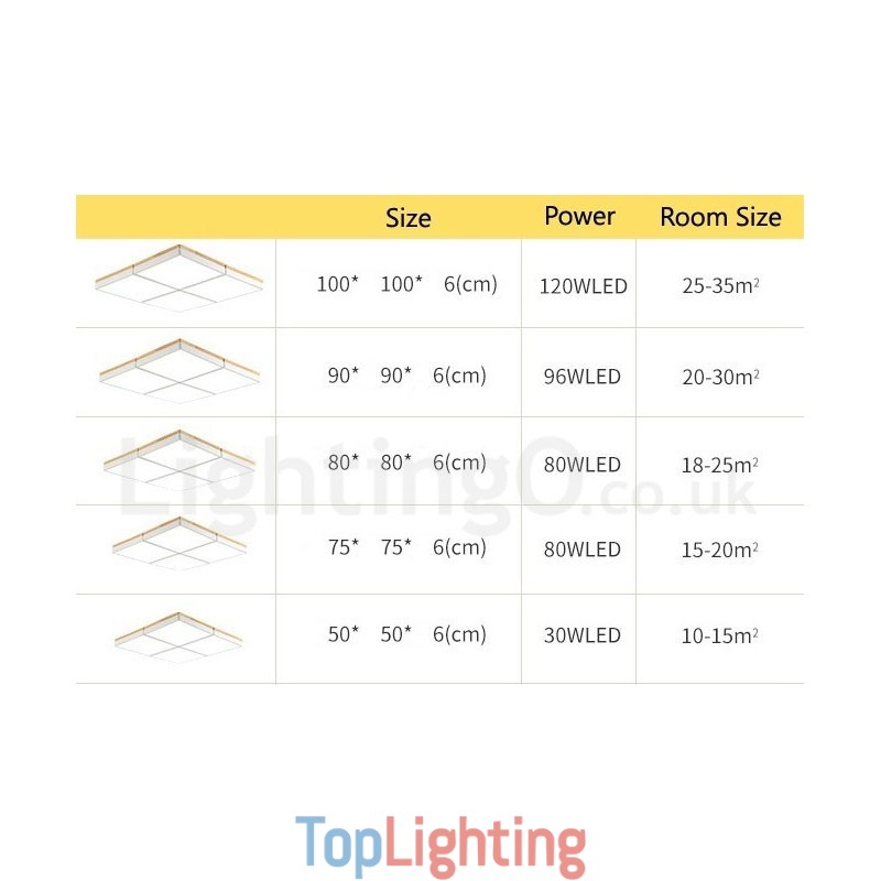 Large Square Dimmable Macaron Ultra thin Multi Colours Wood Ceiling Light with Acrylic Shade Ceiling Lamp Nordic Style