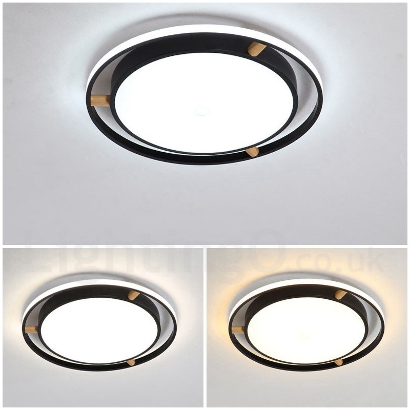 Dimmable Macaron Ultra thin Multi Colours Wood Round Ceiling Light with Acrylic Shade Ceiling Lamp Nordic Style