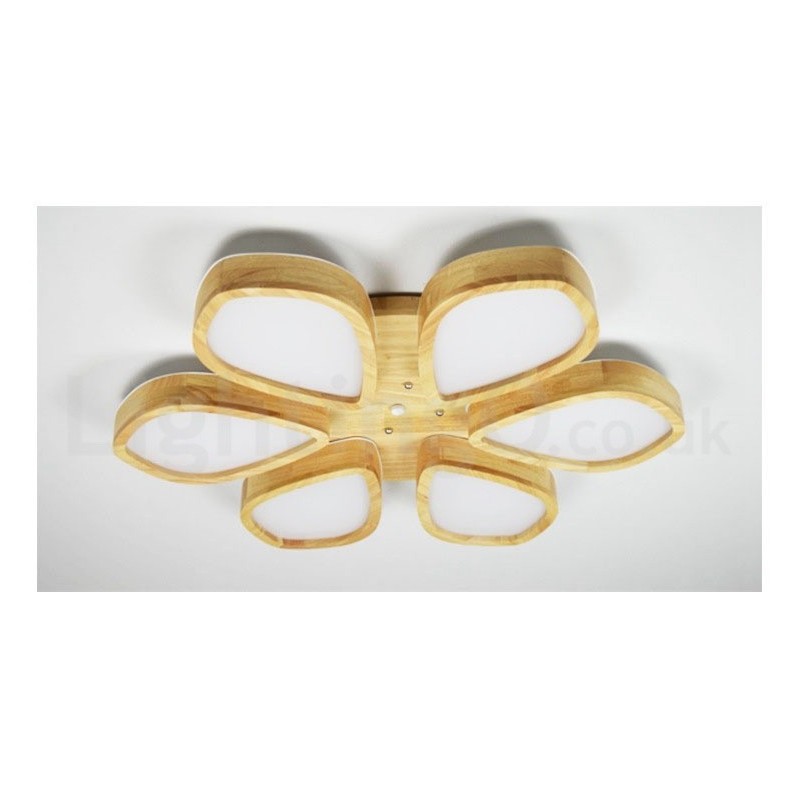 Wood Petal Ceiling Light with Acrylic Shade Ceiling Lamp Nordic Style