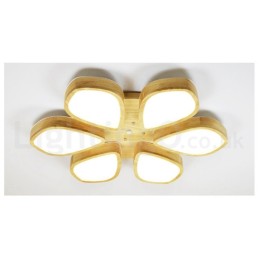 Wood Petal Ceiling Light with Acrylic Shade Ceiling Lamp Nordic Style