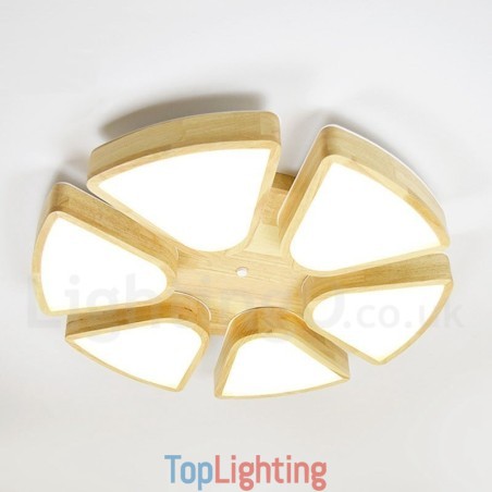 Wood Petal Ceiling Light with Acrylic Shade Ceiling Lamp Nordic Style Wood Petal Ceiling Light with Acrylic Shade Ceiling Lamp Nordic Style