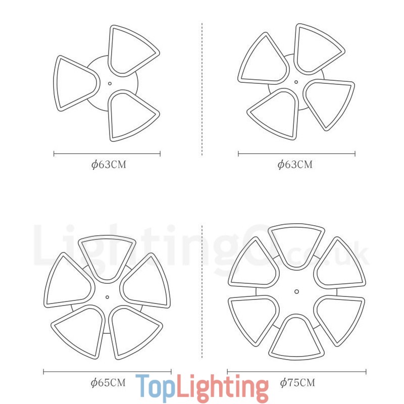 Wood Petal Ceiling Light with Acrylic Shade Ceiling Lamp Nordic Style