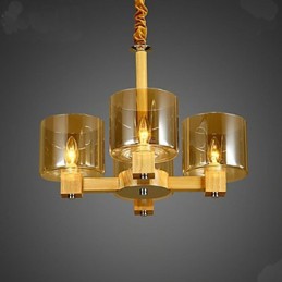 Fashion Pendant lamp Table Wooden Glass Cover